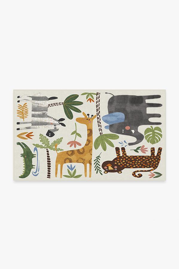 Jungle Safari Multicolor Rug 3'x5' | Stain-Resistant