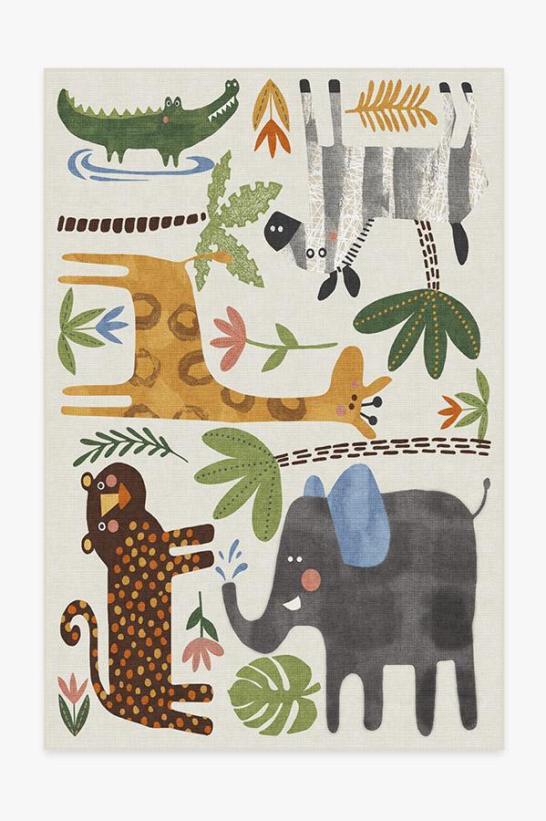 Jungle Safari Multicolor Rug 6'x9' | Stain-Resistant