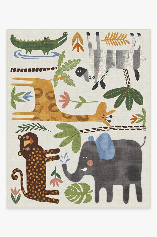 Jungle Safari Multicolor Rug 8'x10' | Stain-Resistant