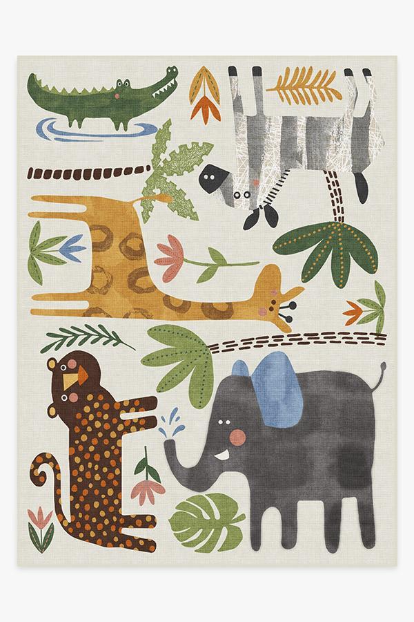 Jungle Safari Multicolor Rug 9'x12' | Stain-Resistant