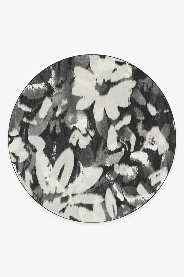 Kalina Black Rug 8' Round | Stain-Resistant