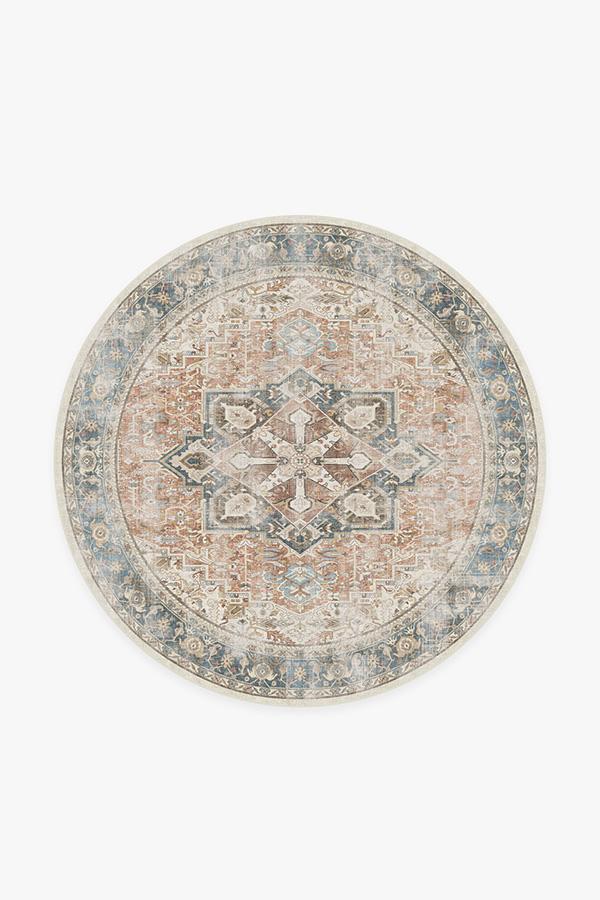 Kamran Coral Rug 6' Round | Stain-Resistant