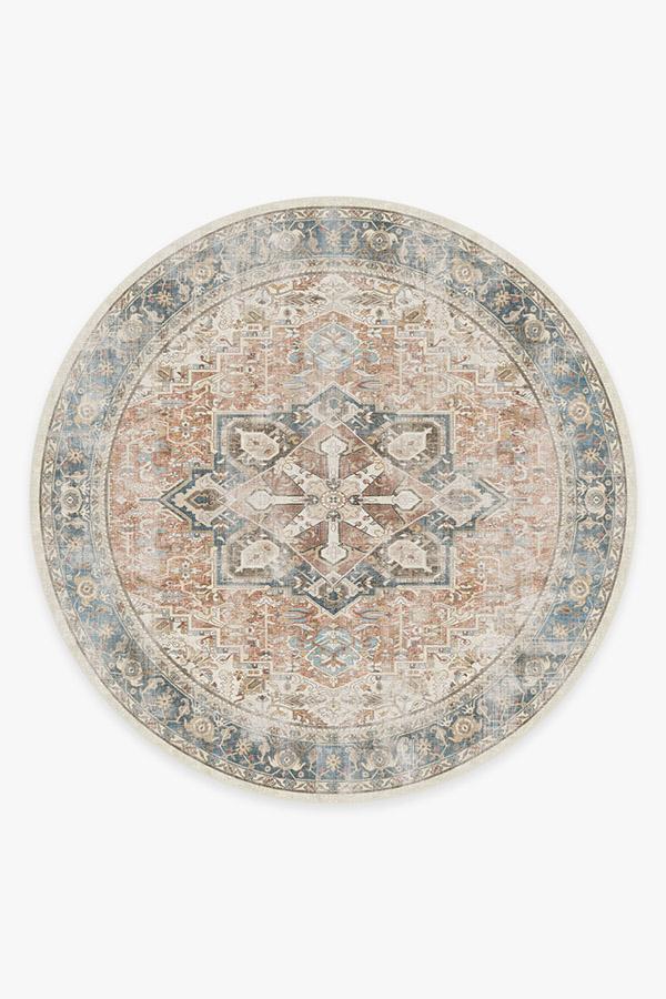 Kamran Coral Rug 8' Round | Stain-Resistant