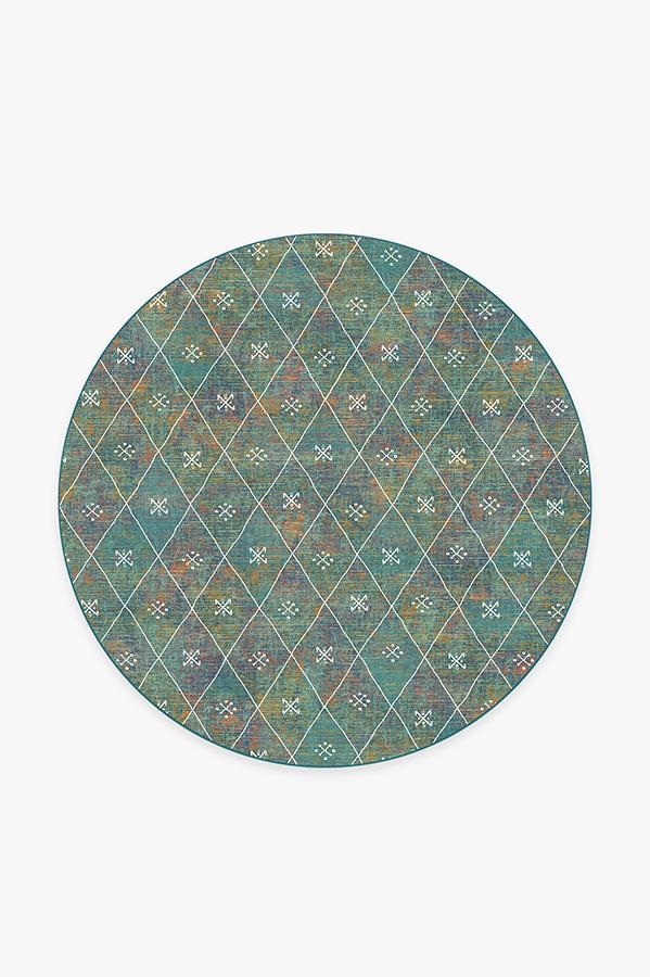 Kavi Diamond Polychrome Rug 6' Round | Stain-Resistant