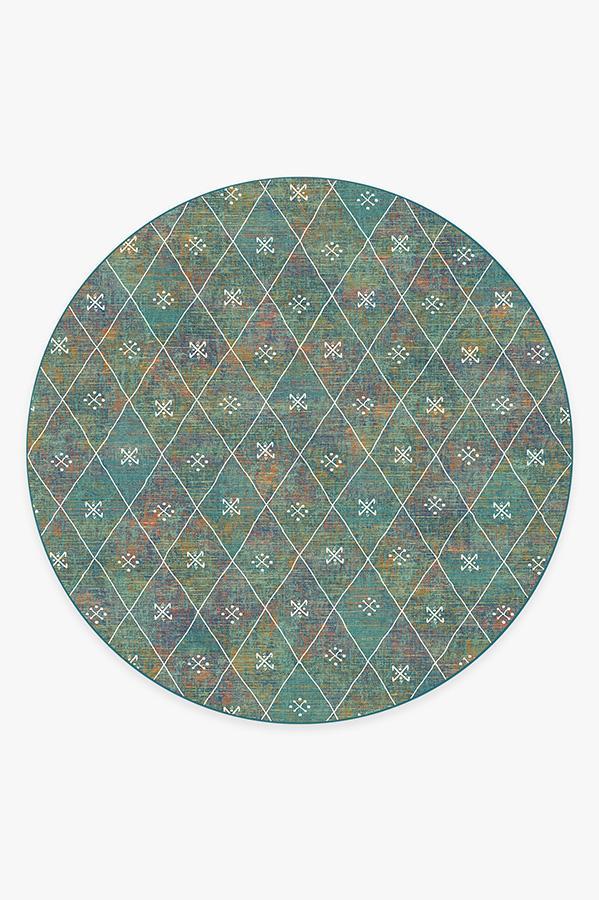 Kavi Diamond Polychrome Rug 8' Round | Stain-Resistant