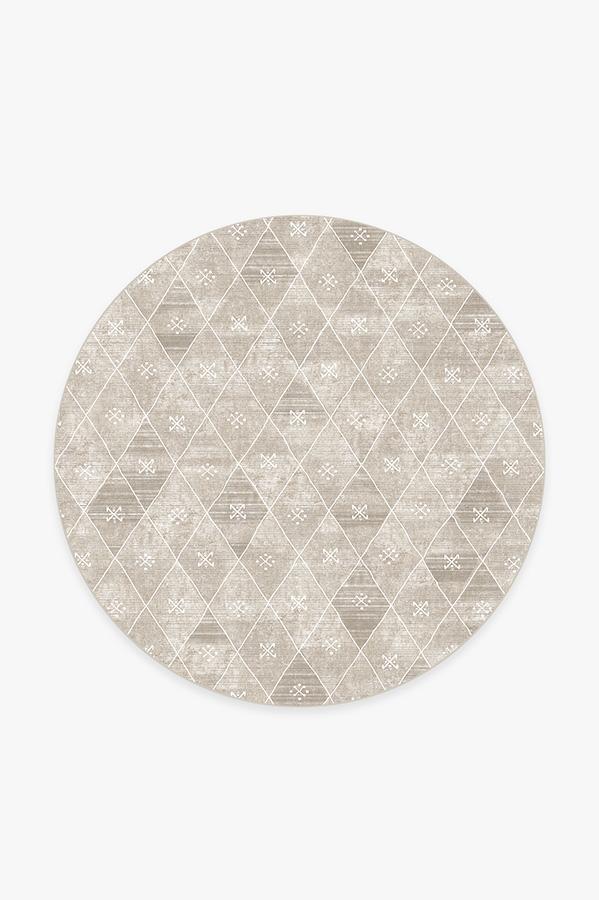 Kavi Diamond Silver Rug 6' Round | Stain-Resistant