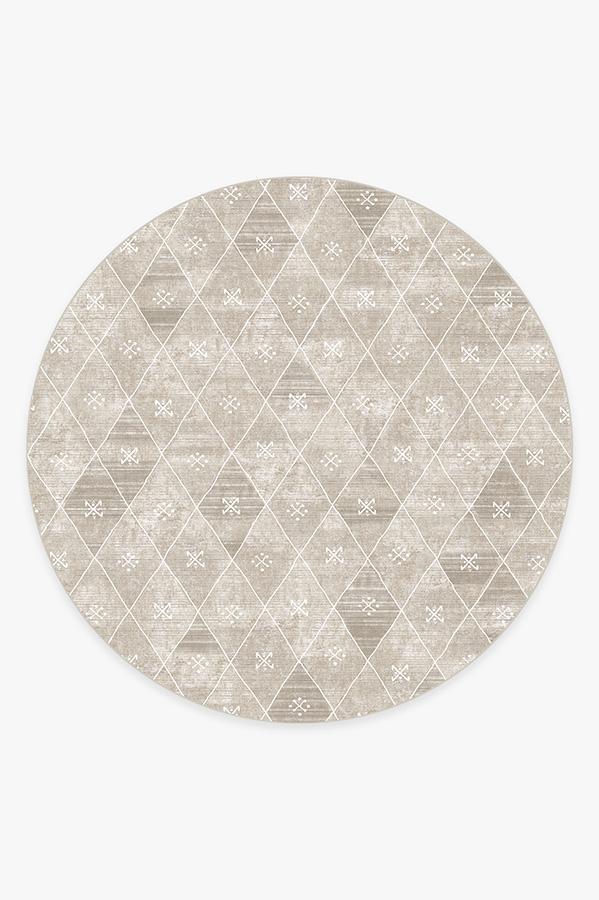 Kavi Diamond Silver Rug 8' Round | Stain-Resistant