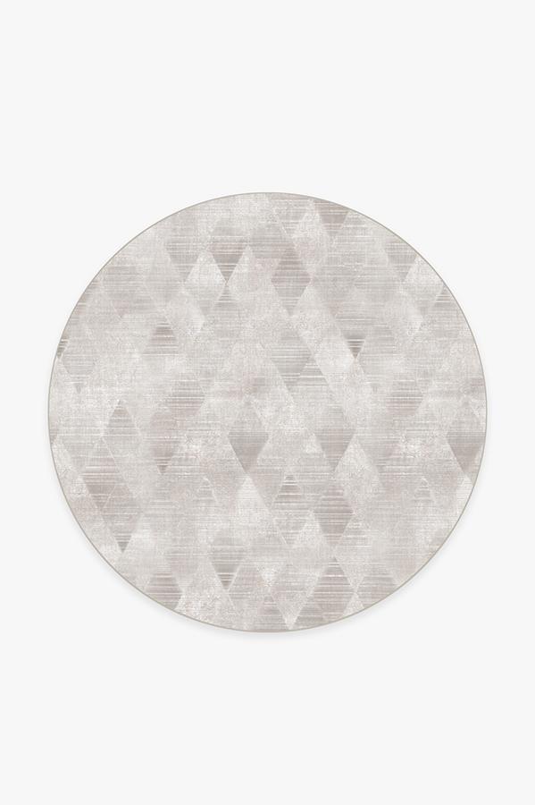 Kavi Mosaic Silver Rug 6' Round | Stain-Resistant