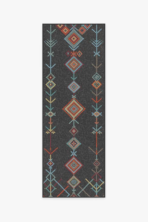 Kenza Charcoal Rug 2.5'x7' | Stain-Resistant