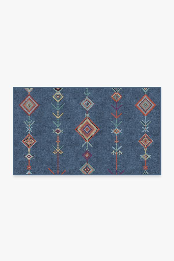 Kenza Ocean Blue Rug 3'x5' | Stain-Resistant