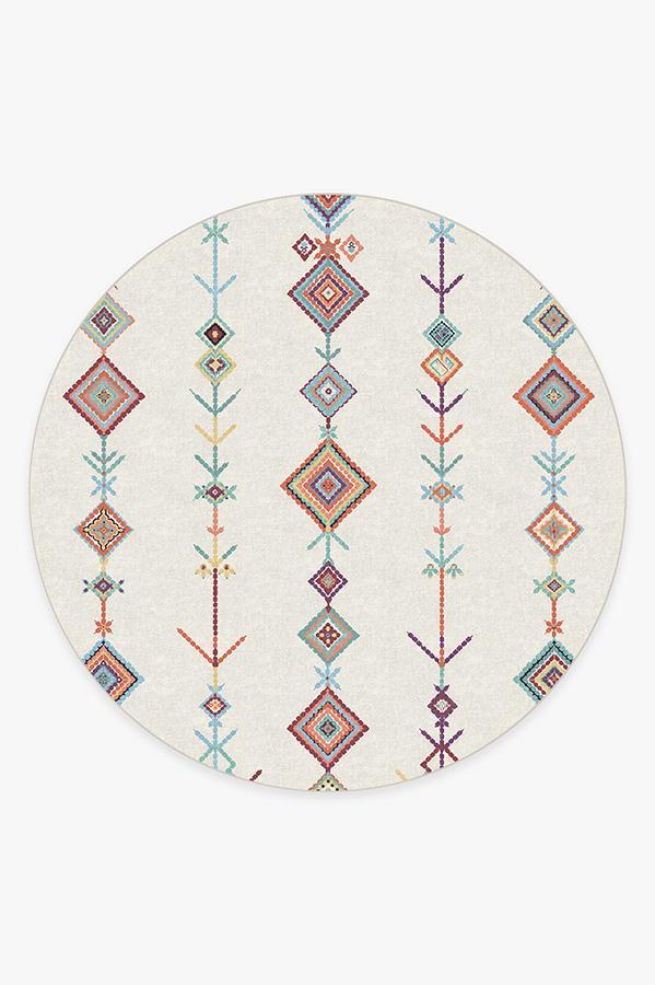 Kenza Polychrome Rug 8' Round | Stain-Resistant