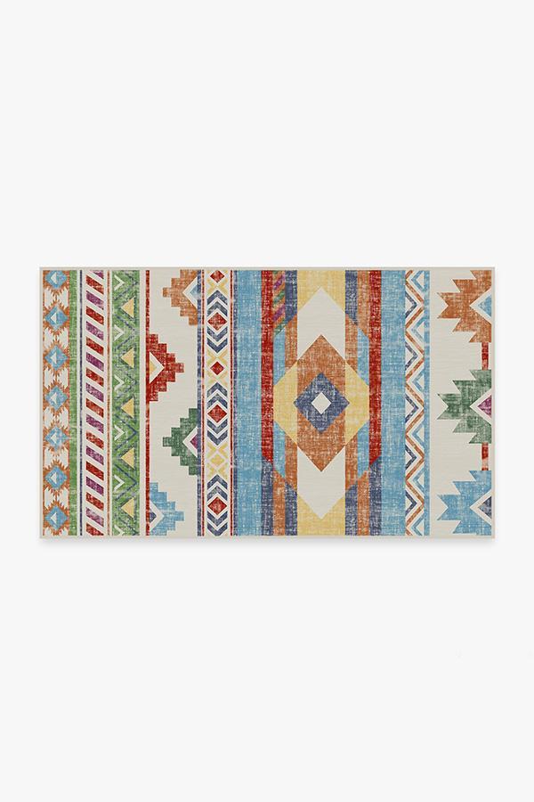 Kilim Batik Multicolor Rug 3'x5' | Stain-Resistant