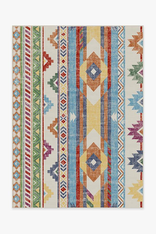 Kilim Batik Multicolor Rug 5'x7' | Stain-Resistant