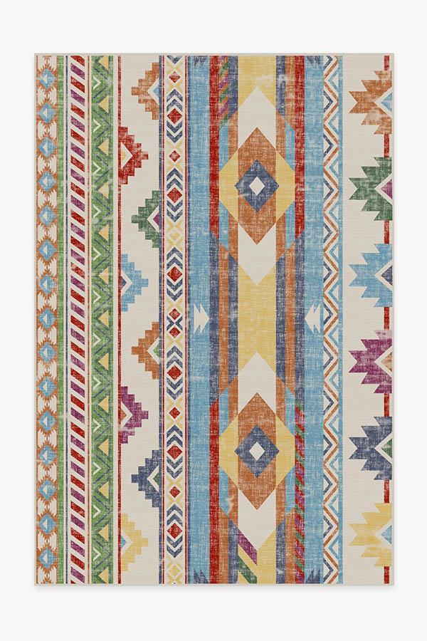 Kilim Batik Multicolor Rug 6'x9' | Stain-Resistant