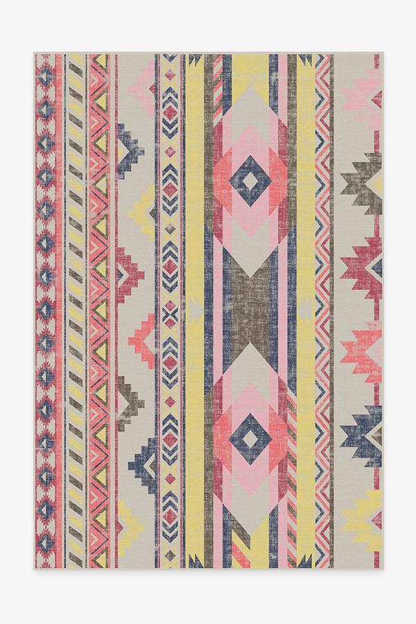Kilim Batik Pink Rug 6'x9' | Stain-Resistant