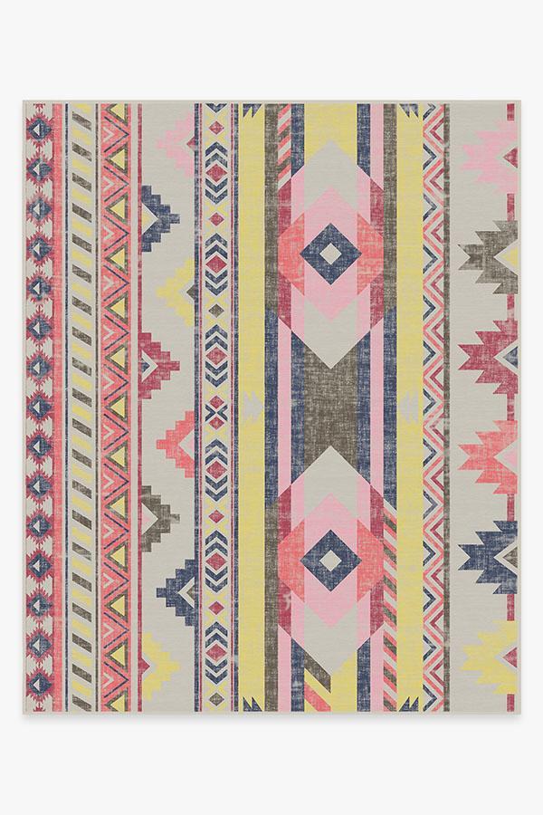 Kilim Batik Pink Rug 8'x10' | Stain-Resistant