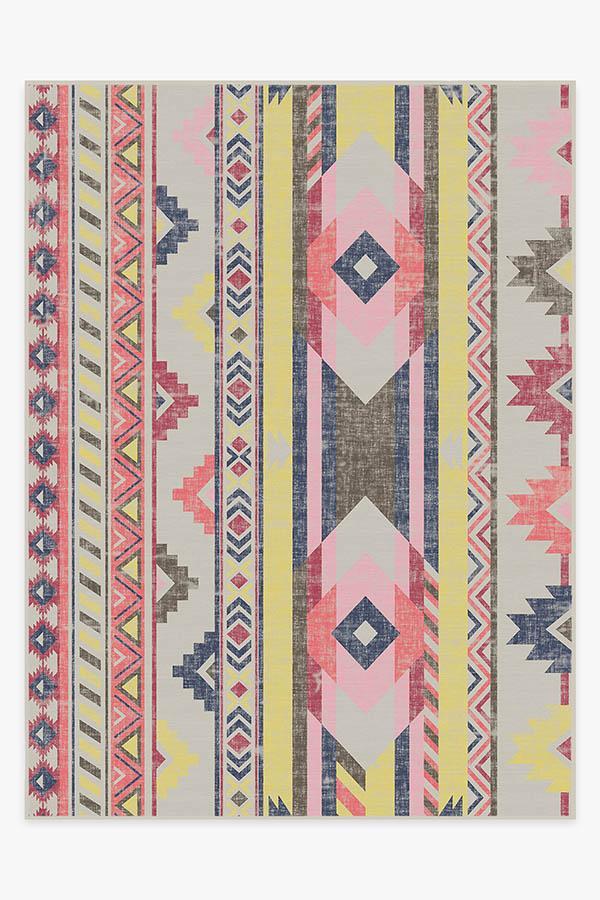 Kilim Batik Pink Rug 9'x12' | Stain-Resistant