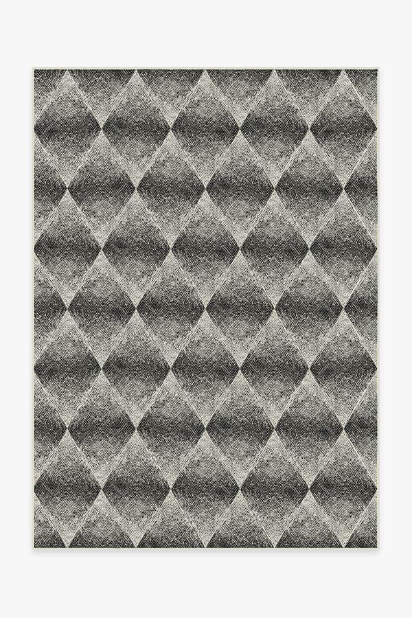 Outdoor Kumo Diamond Black Rug 5'x7' | Stain-Resistant