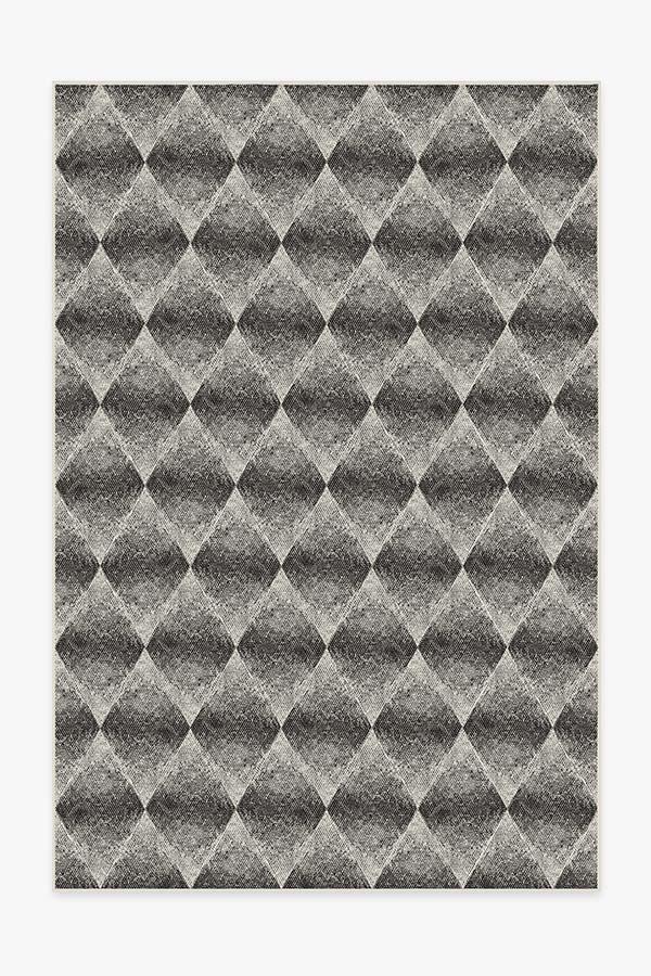 Outdoor Kumo Diamond Black Rug 6'x9' | Stain-Resistant