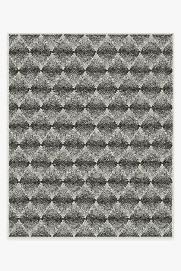 Outdoor Kumo Diamond Black Rug 8'x10' | Stain-Resistant
