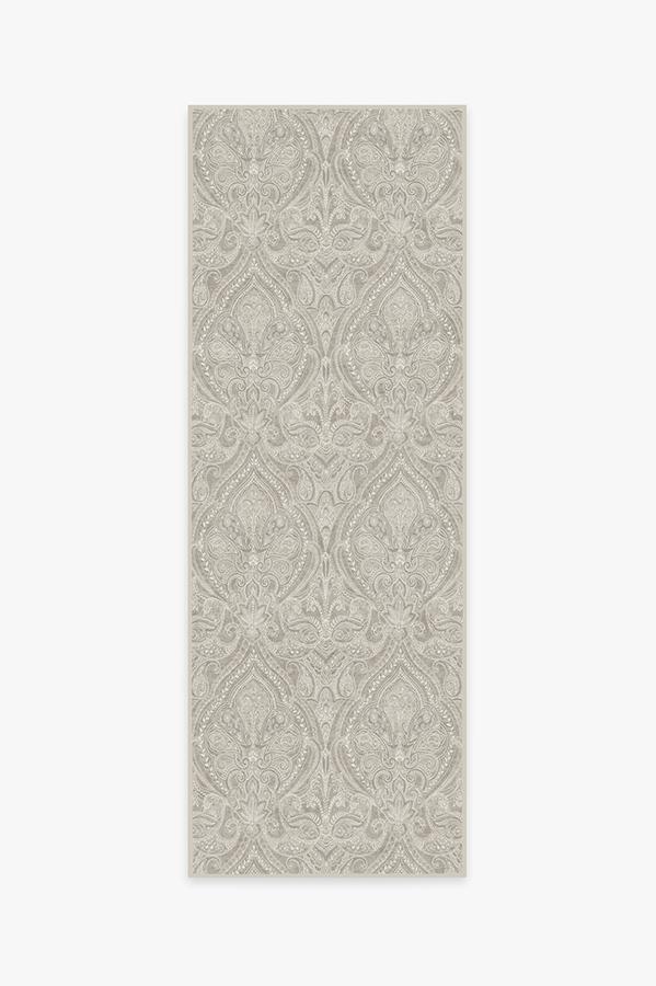 Lacis Damask Stone Rug 2.5'x7' | Stain-Resistant