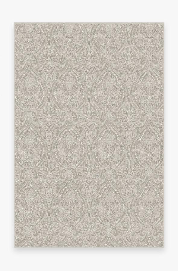 Lacis Damask Stone Rug 6'x9' | Stain-Resistant