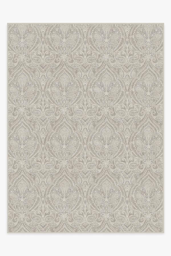 Lacis Damask Stone Rug 9'x12' | Stain-Resistant