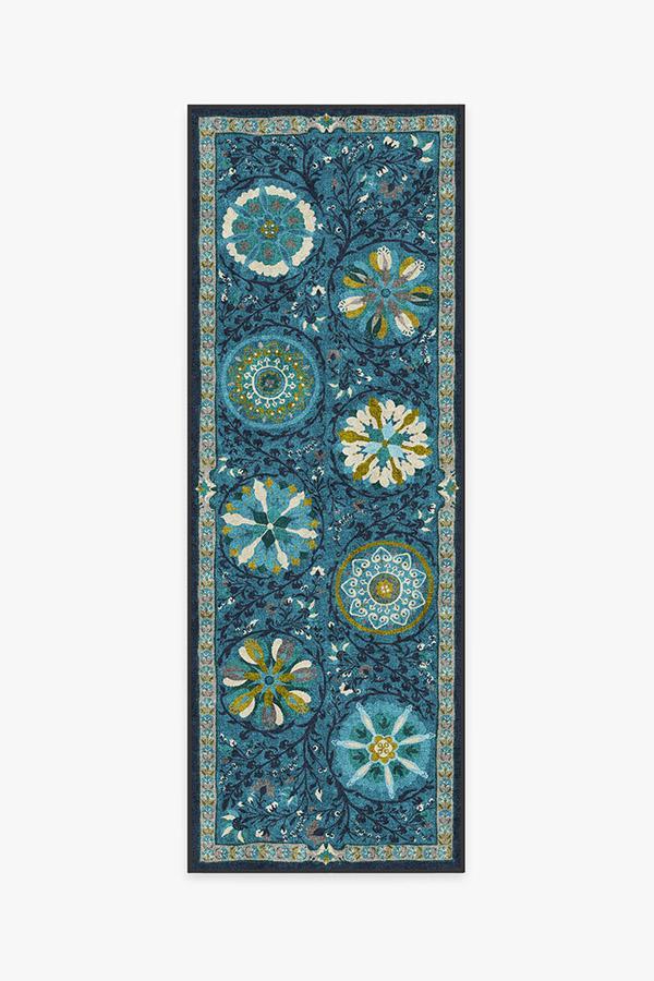 Latiff Midnight Blue Rug 2.5'x7' | Stain-Resistant