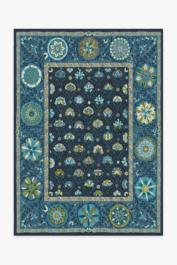 Latiff Midnight Blue Rug 5'x7' | Stain-Resistant