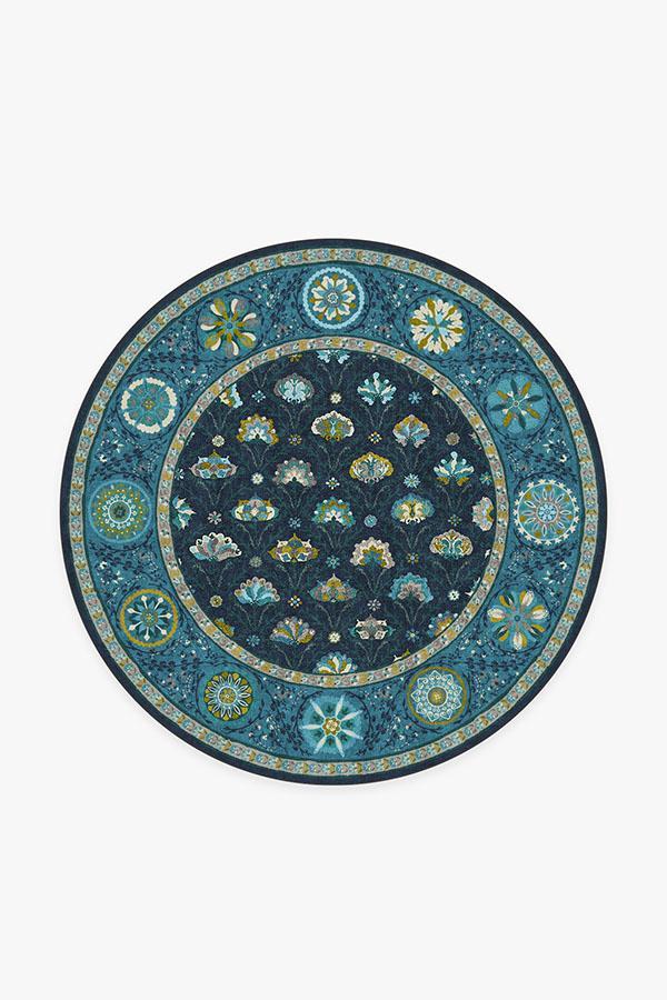 Latiff Midnight Blue Rug 6' Round | Stain-Resistant