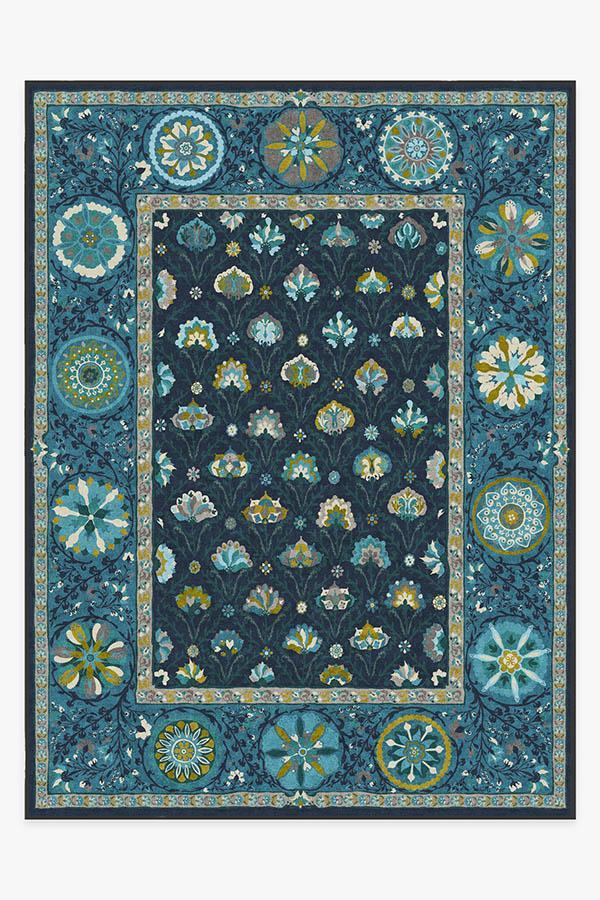 Latiff Midnight Blue Rug 9'x12' | Stain-Resistant
