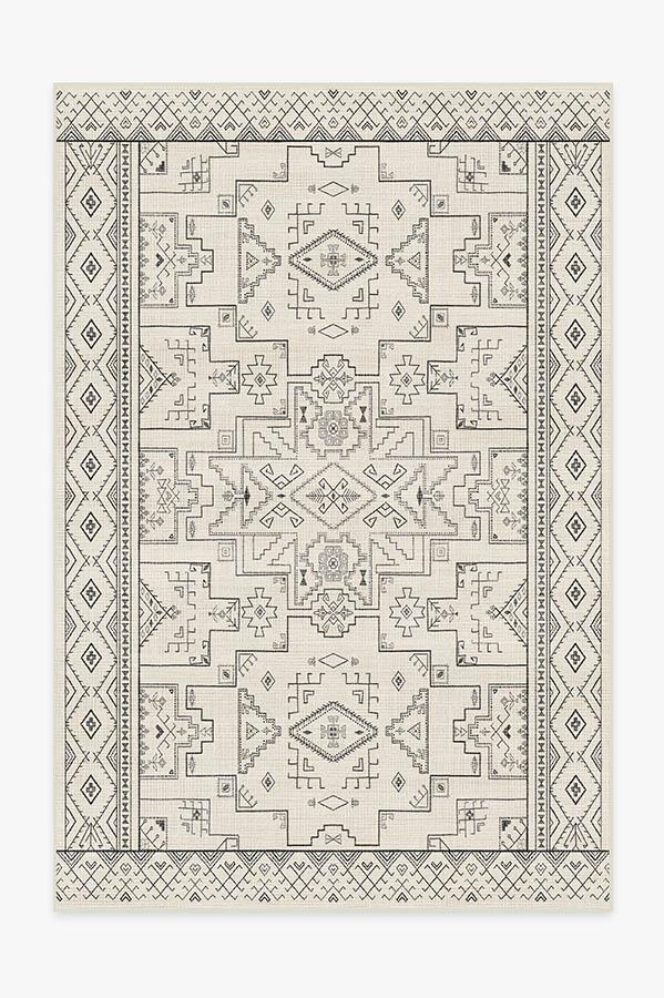 Leelu Black & White Rug 6'x9' | Stain-Resistant