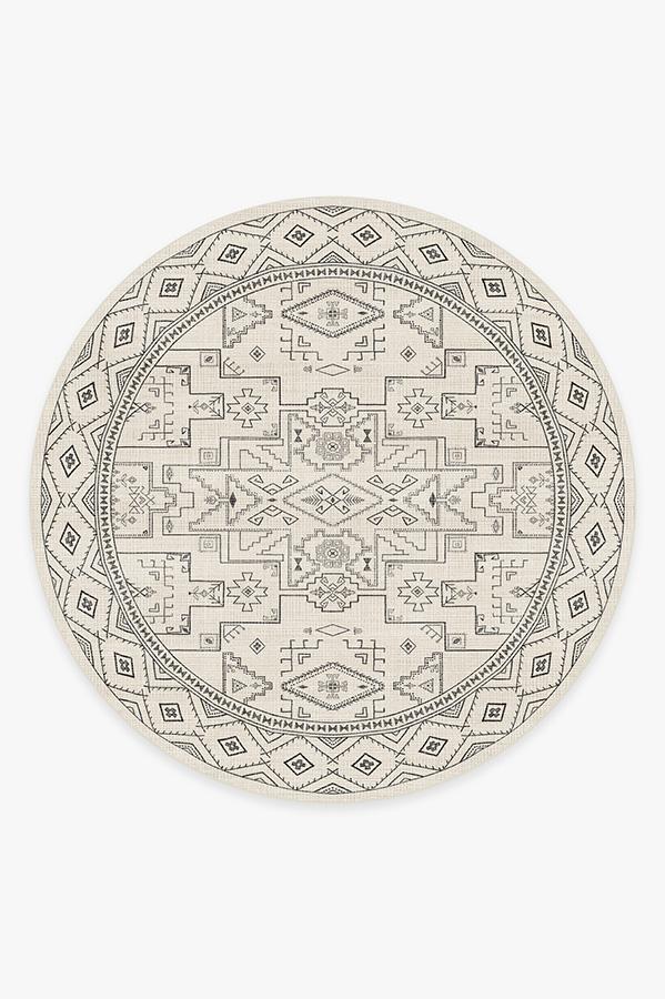 Leelu Black & White Rug 8' Round | Stain-Resistant