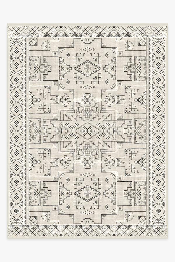 Leelu Black & White Rug 9'x12' | Stain-Resistant