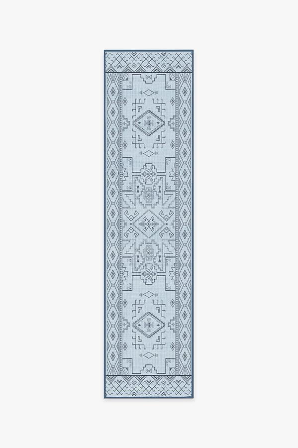 Leelu Blue Overdye Rug 2.5'x10' | Stain-Resistant