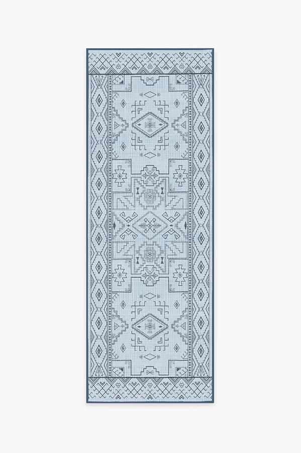 Leelu Blue Overdye Rug 2.5'x7' | Stain-Resistant