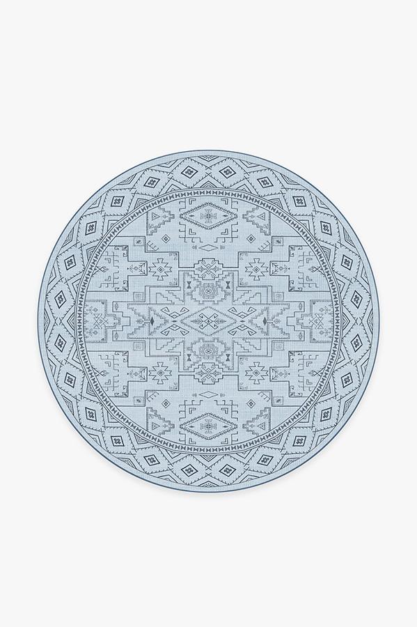 Leelu Blue Overdye Rug 6' Round | Stain-Resistant