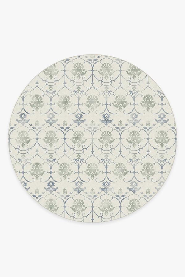 Leila Creme Vintage Rug 8' Round | Stain-Resistant