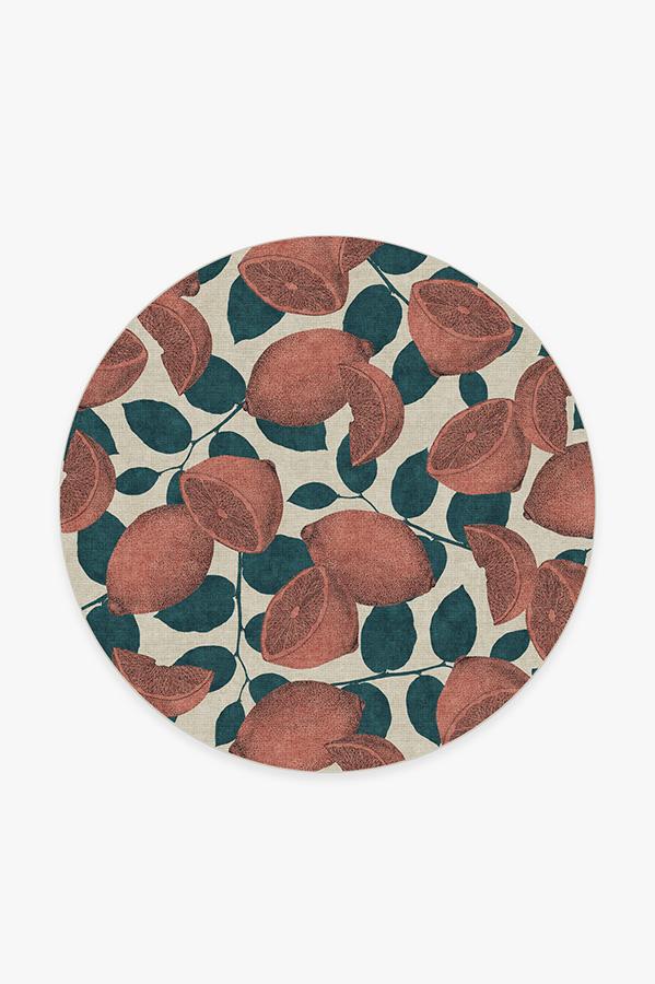 Lemonade Rose Rug 6' Round | Stain-Resistant