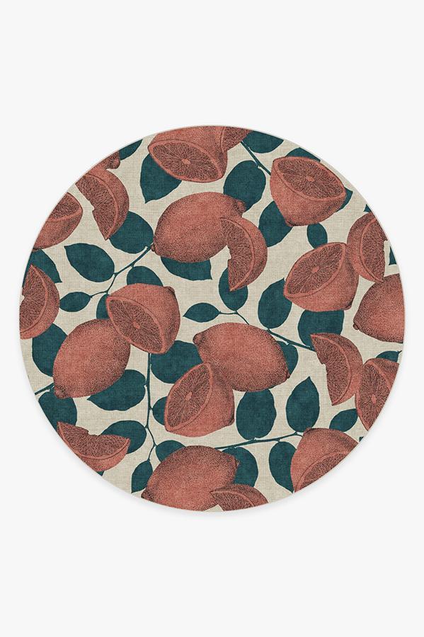 Lemonade Rose Rug 8' Round | Stain-Resistant