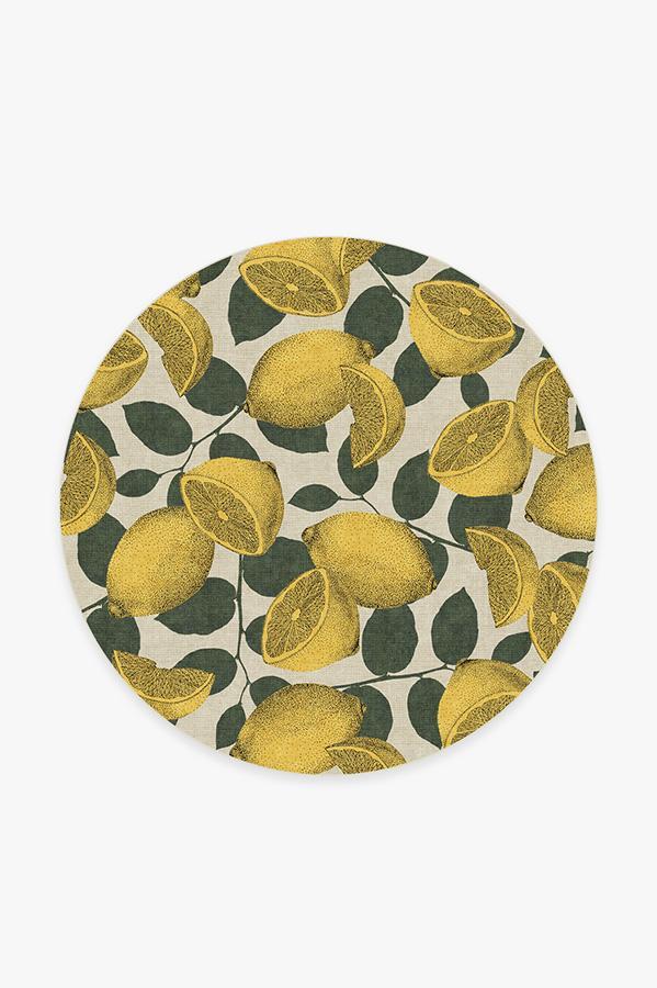 Lemonade Yellow Rug 6' Round | Stain-Resistant