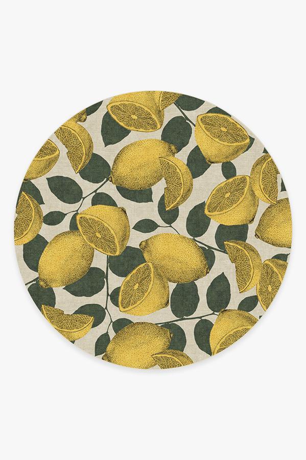 Lemonade Yellow Rug 8' Round | Stain-Resistant