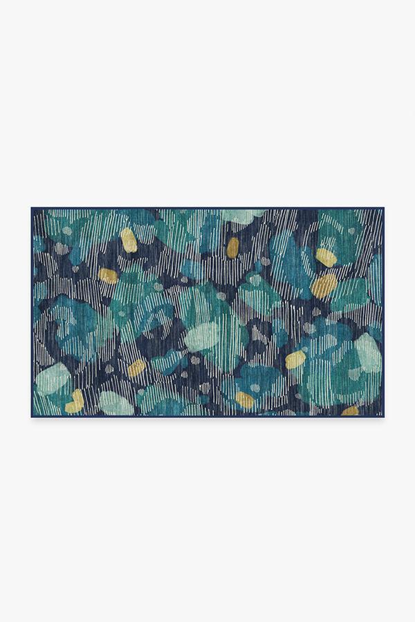 Leona Midnight Blue Rug 3'x5' | Stain-Resistant