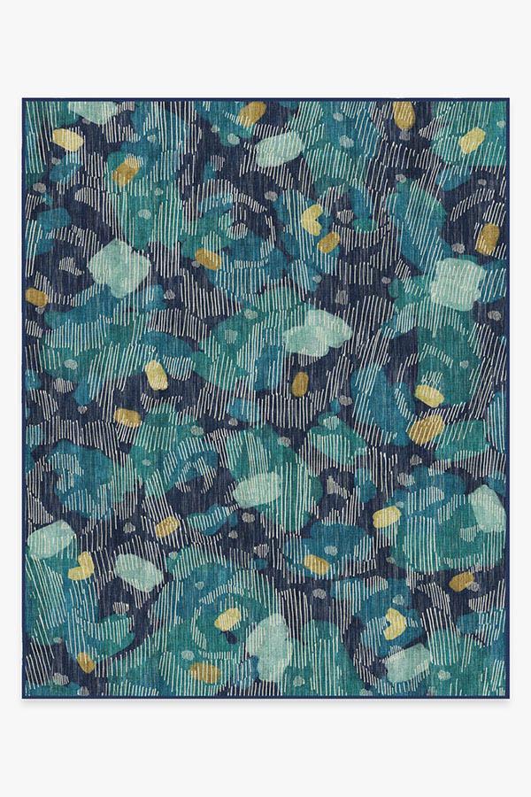 Leona Midnight Blue Rug 8'x10' | Stain-Resistant