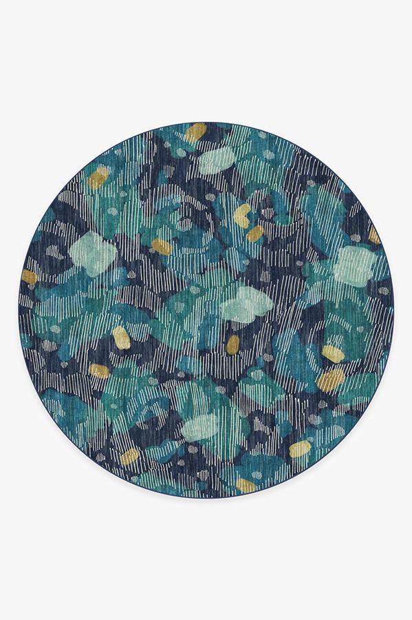 Leona Midnight Blue Rug 8' Round | Stain-Resistant