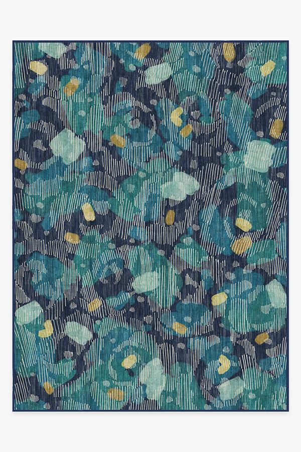 Leona Midnight Blue Rug 9'x12' | Stain-Resistant