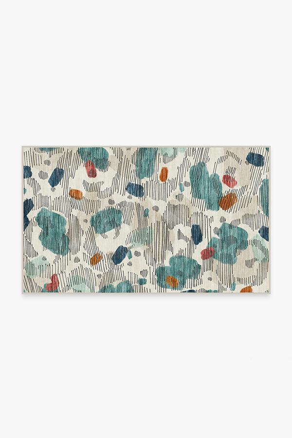 Leona Teal Rug 3'x5' | Stain-Resistant