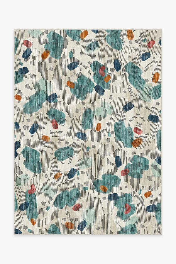 Leona Teal Rug 5'x7' | Stain-Resistant