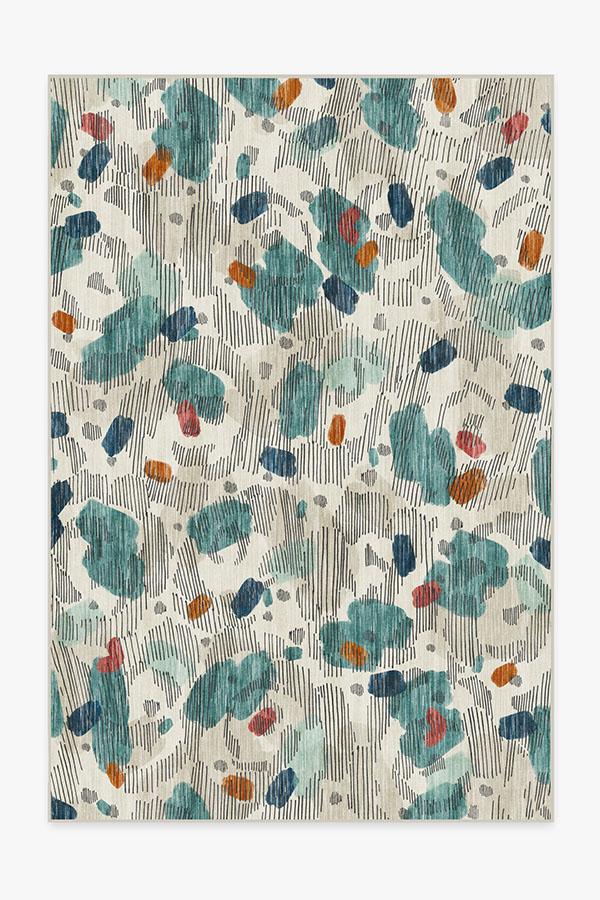 Leona Teal Rug 6'x9' | Stain-Resistant