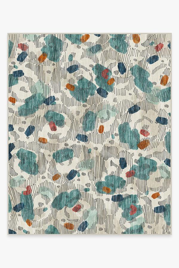 Leona Teal Rug 8'x10' | Stain-Resistant
